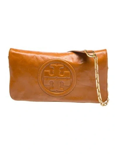 Pre-owned Tory Burch Leather Clutch In Brown
