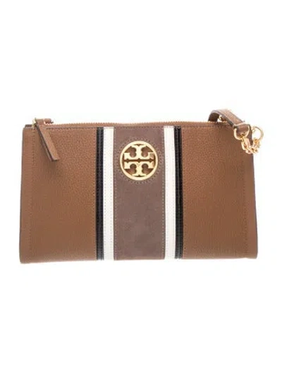 Pre-owned Tory Burch Leather Clutch In Brown
