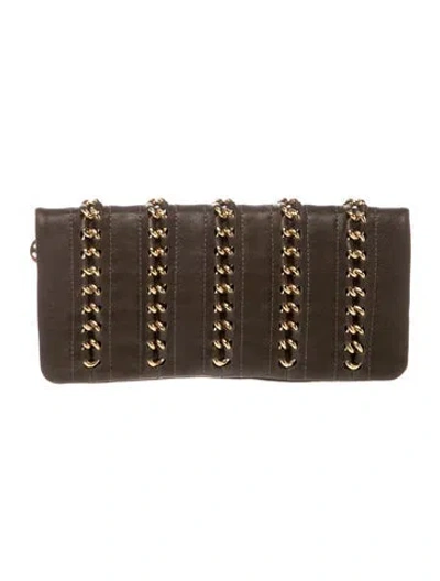 Pre-owned Tory Burch Leather Clutch In Brown