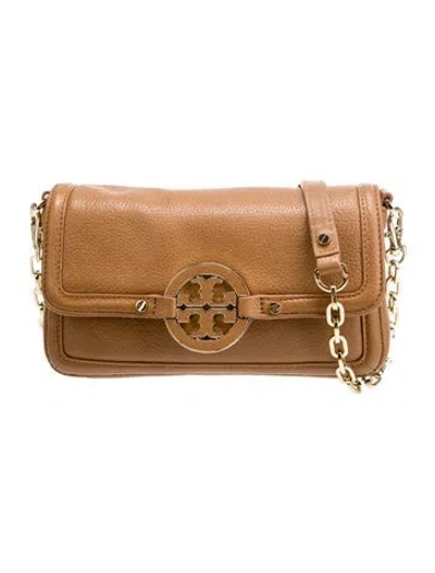 Pre-owned Tory Burch Leather Clutch In Brown