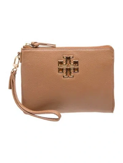 Pre-owned Tory Burch Leather Clutch In Brown