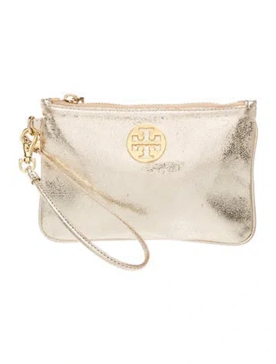 Pre-owned Tory Burch Leather Clutch In Gold/metallic