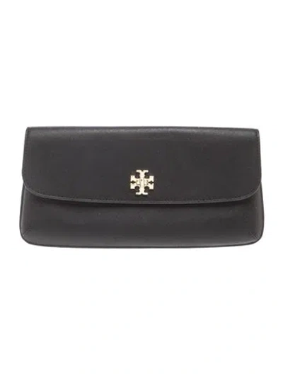 Pre-owned Tory Burch Leather Clutch In Gray