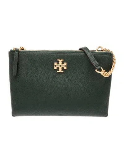 Pre-owned Tory Burch Leather Clutch In Green