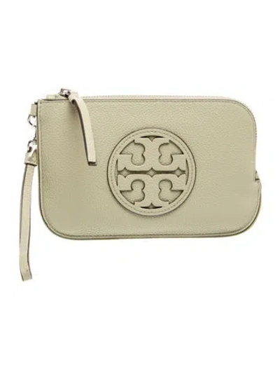 Pre-owned Tory Burch Leather Clutch In Green