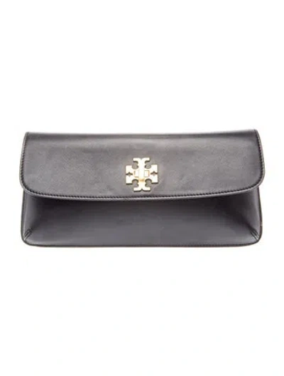 Pre-owned Tory Burch Leather Clutch In Grey
