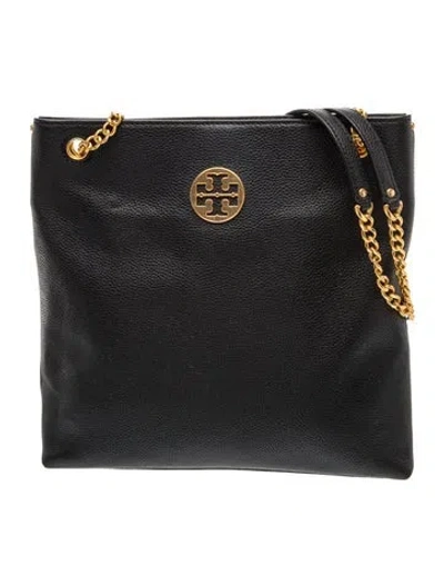 Pre-owned Tory Burch Leather Clutch Medium In Black