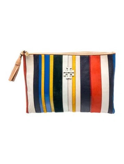 Pre-owned Tory Burch Leather Clutch In Multicolor