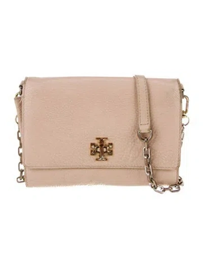 Pre-owned Tory Burch Leather Clutch In Neutral
