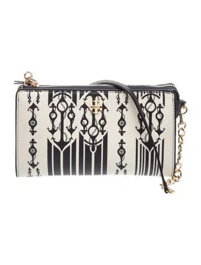 Pre-owned Tory Burch Leather Clutch In Neutral
