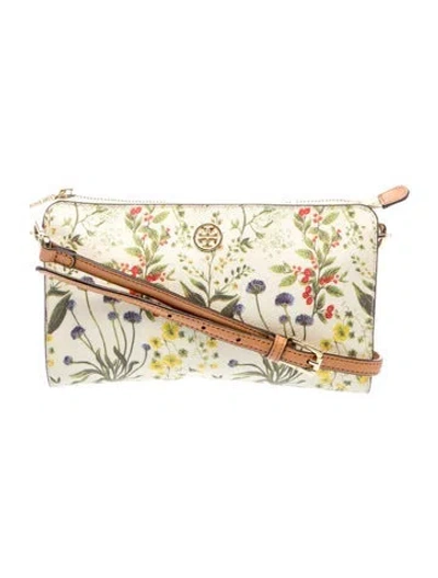 Pre-owned Tory Burch Leather Clutch In Neutral