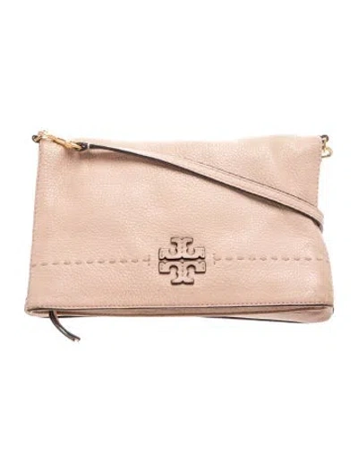 Pre-owned Tory Burch Leather Clutch In Neutral
