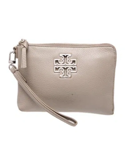 Pre-owned Tory Burch Leather Clutch In Neutral
