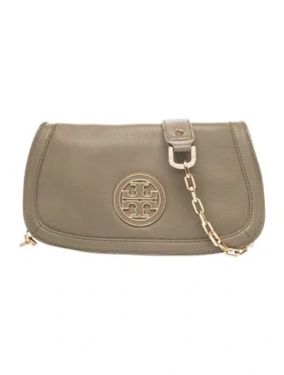 Pre-owned Tory Burch Leather Clutch In Neutrals
