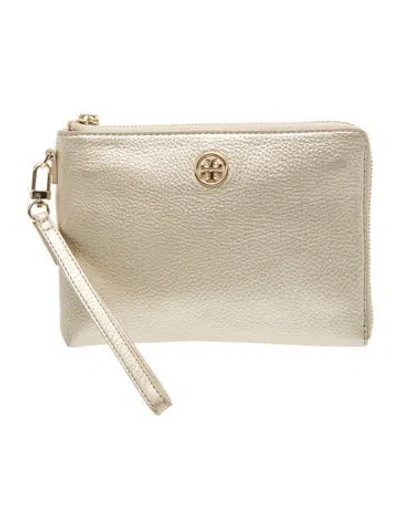 Pre-owned Tory Burch Leather Clutch In Neutrals
