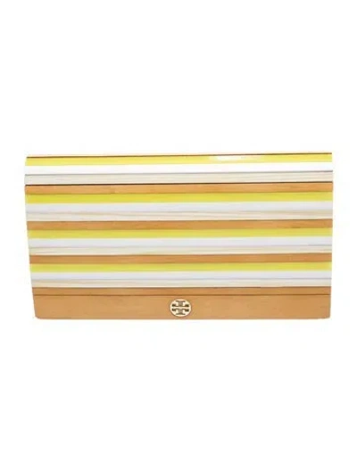 Pre-owned Tory Burch Leather Clutch In Neutrals
