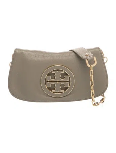 Pre-owned Tory Burch Leather Clutch In Neutrals