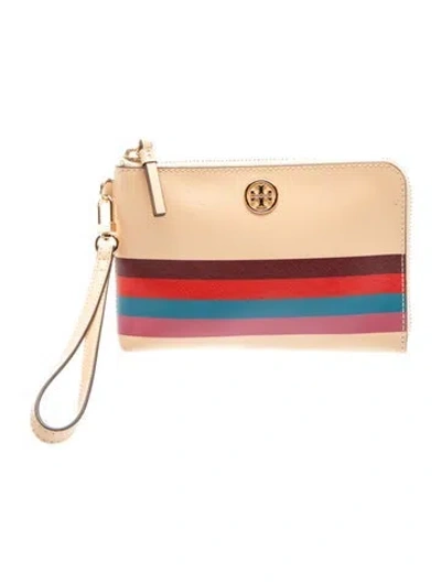 Pre-owned Tory Burch Leather Clutch In Neutrals