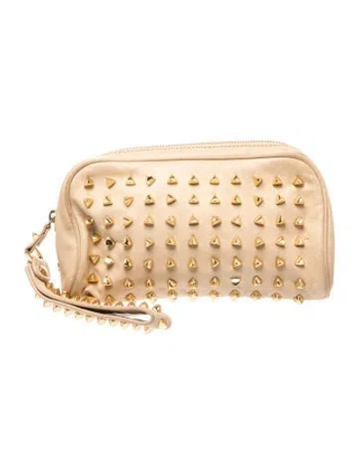 Pre-owned Tory Burch Leather Clutch In Neutrals