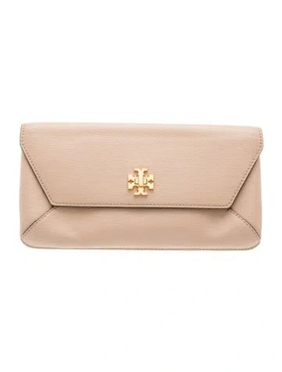 Pre-owned Tory Burch Leather Clutch In Neutrals