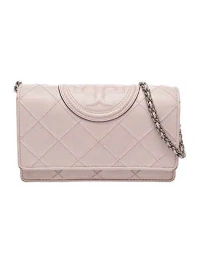 Pre-owned Tory Burch Leather Clutch In Pink