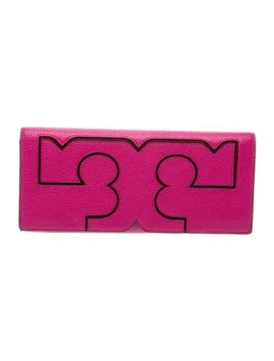 Pre-owned Tory Burch Leather Clutch In Pink