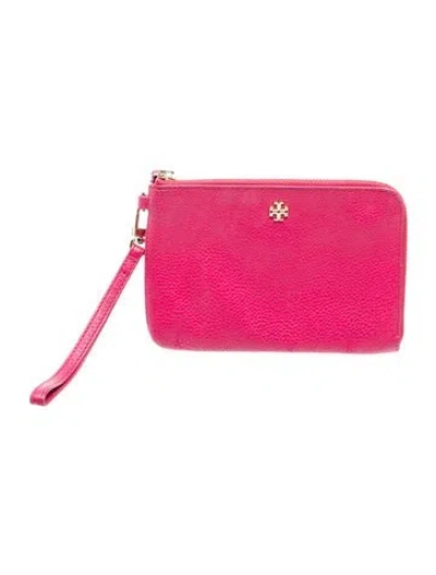 Pre-owned Tory Burch Leather Clutch In Pink