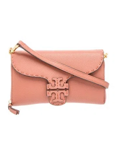 Pre-owned Tory Burch Leather Clutch In Pink