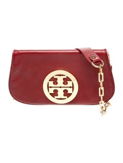 Pre-owned Tory Burch Leather Clutch In Red