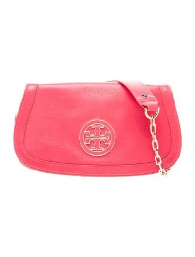 Pre-owned Tory Burch Leather Clutch In Red