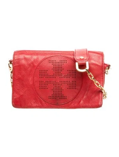Pre-owned Tory Burch Leather Clutch In Red