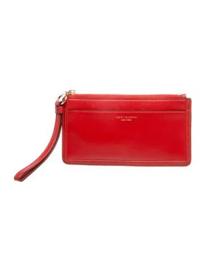 Pre-owned Tory Burch Leather Clutch In Red