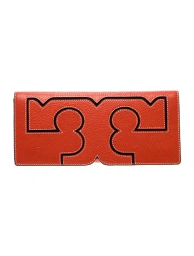 Pre-owned Tory Burch Leather Clutch In Red