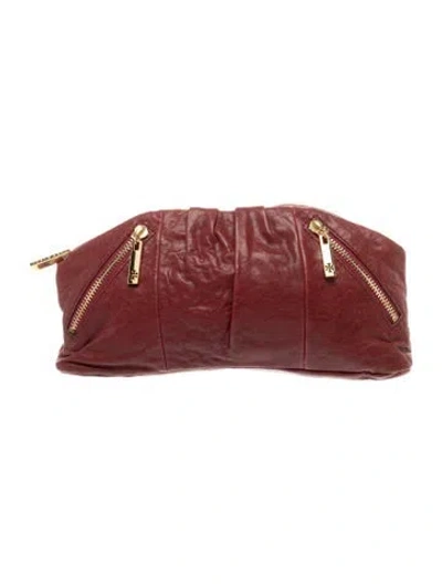 Pre-owned Tory Burch Leather Clutch In Red