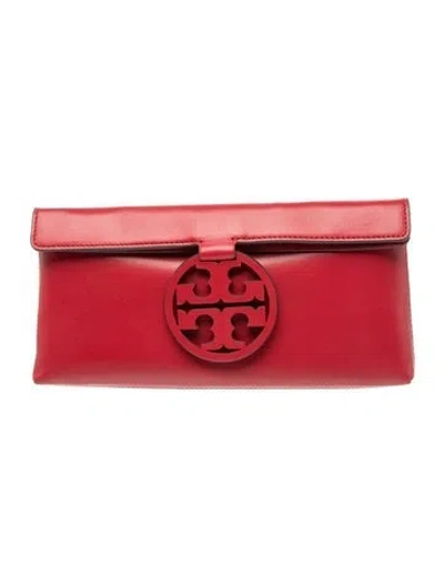 Pre-owned Tory Burch Leather Clutch In Red