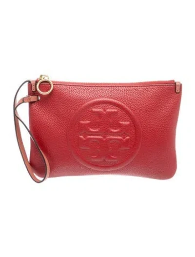 Pre-owned Tory Burch Leather Clutch In Red