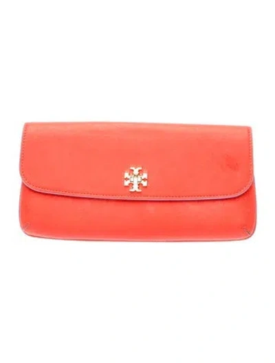 Pre-owned Tory Burch Leather Clutch In Red