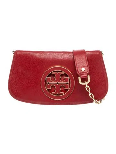 Pre-owned Tory Burch Leather Clutch In Red