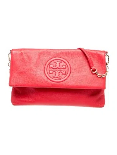Pre-owned Tory Burch Leather Clutch In Red