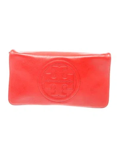 Pre-owned Tory Burch Leather Clutch In Red