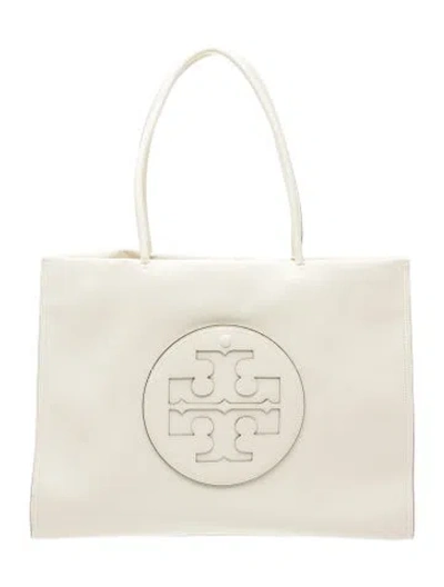 Pre-owned Tory Burch Leather Clutch W/ Tags In Neutral