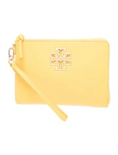 Pre-owned Tory Burch Leather Clutch In Yellow