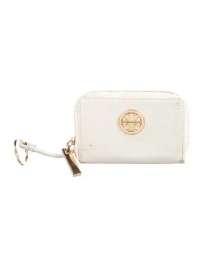Pre-owned Tory Burch Leather Coin Pouch In Neutral