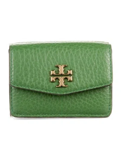 Pre-owned Tory Burch Leather Coin Pouch W/ Tags In Green