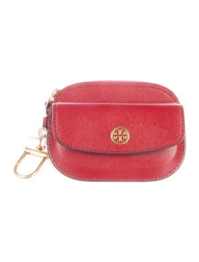Pre-owned Tory Burch Leather Coin Pouch W/ Tags In Red