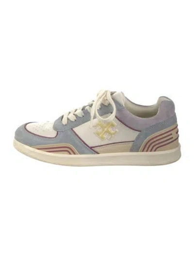 Pre-owned Tory Burch Leather Colorblock Pattern Athletic Sneakers In Multicolor