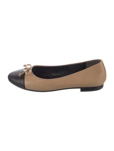 Pre-owned Tory Burch Leather Colorblock Pattern Ballet Flats