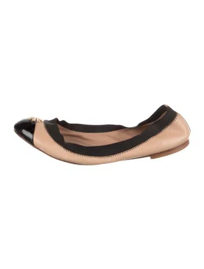 Pre-owned Tory Burch Leather Colorblock Pattern Ballet Flats