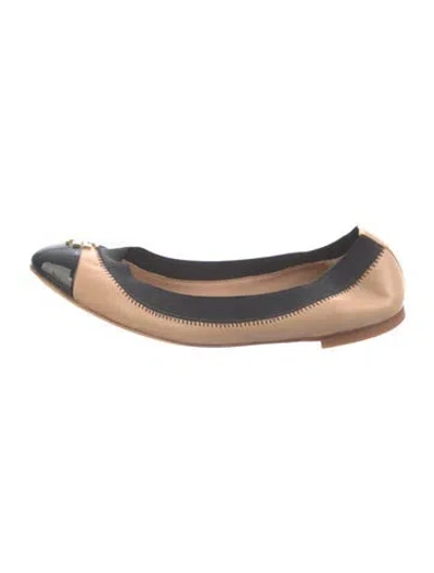 Pre-owned Tory Burch Leather Colorblock Pattern Ballet Flats