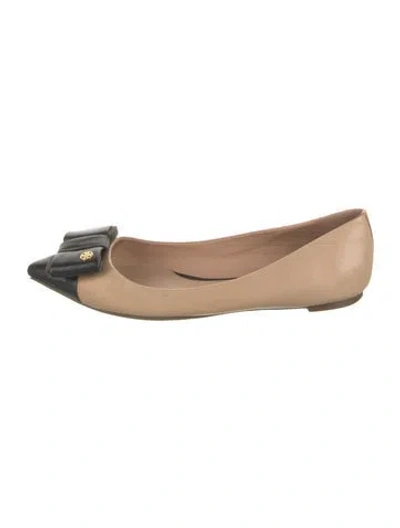 Pre-owned Tory Burch Leather Colorblock Pattern Ballet Flats